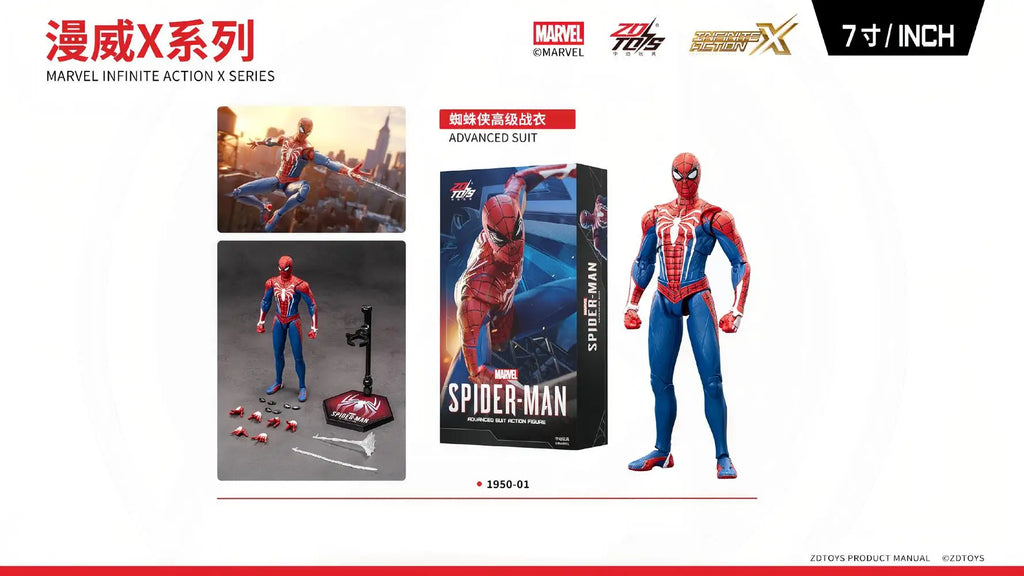 Marvel Avengers Spider-Man Speed Suit Action Figure Toy Display Case Poseable Model Figurine Collectible Birthday Gift
