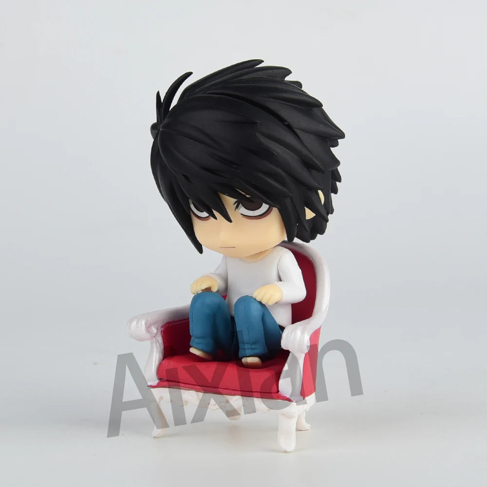 Aixlan#1160#1200 DEATH NOTE Figure Yagami Light Cute Edition 10CM L·Lawliet PVC Action Figure Amine Toygift Collectible Figurine