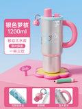 1.2L Barbie Large Capacity Ice Tumbler Vacuum Insulated Large Capacity Cup Stylish Water Bottle With Straw Cute Daily Drink Cup