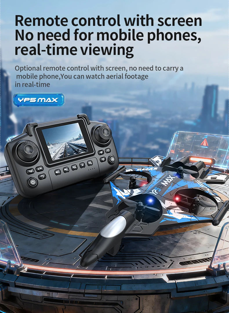 2026 New YP5MAX RC Foam Airplane 2.4GWIFI Fighter Stunt Tumbling Helicopter with Colored LED Lights Toys