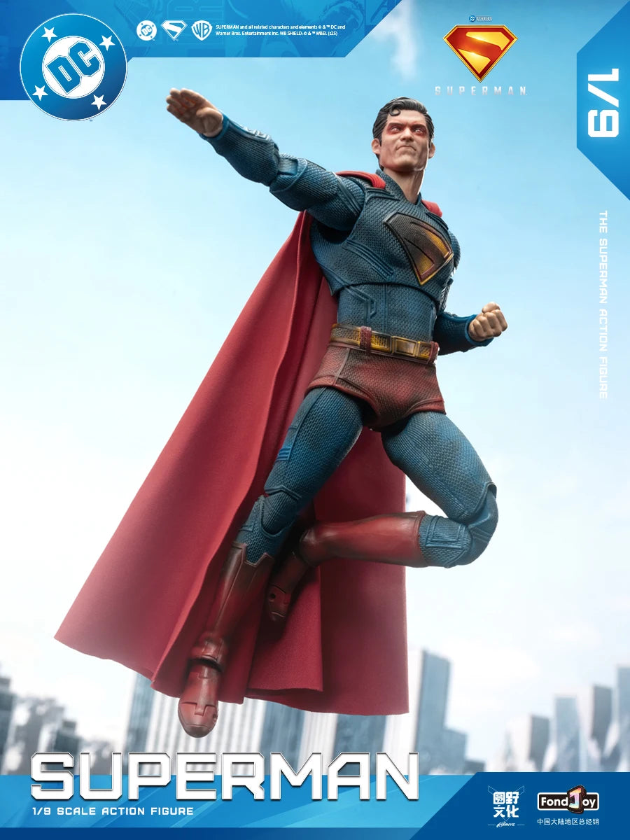 2025 Original Fondjoy David Corenswet Superman Action Figure 1/9 New SupermanFigure PVC Joint Movable Kid Toy Boy Gift