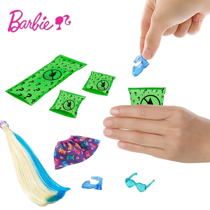 Original Barbie Doll Little Kelly Surprise Warm Water Color Changing Blind Box Dress Up Game Accessories Toy Child Birthday Gift