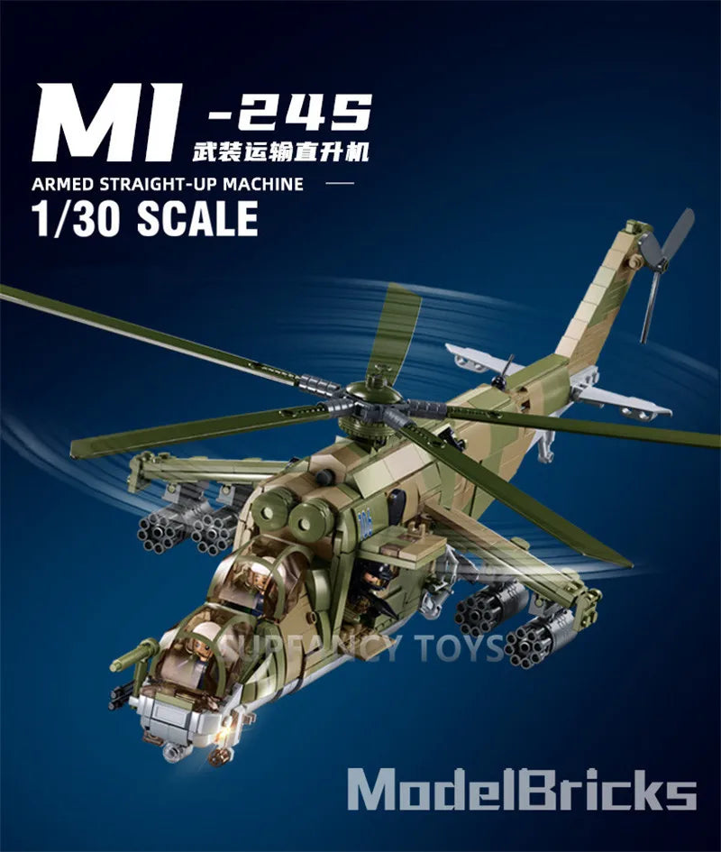 Sluban Military Tank Transport Helicopter Gunship Model Bricks Infantry Fighting Vehicle Weapon DIY Creative Building Block Toys