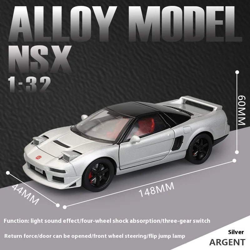 1:32 Honda Acura NSX NA1 Supercar Racing Sports Couple Alloy Metal Diecast Model Car Sound & Light Collection Simulation Gifts