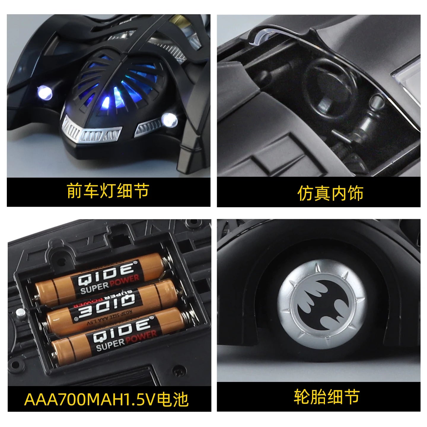 Spray 1:24 Batmobile 1955 1989 Tumbler Alloy Metal Diecast Model Car The Dark Knight Trilogy Sound Light Ornaments Birthday Gift