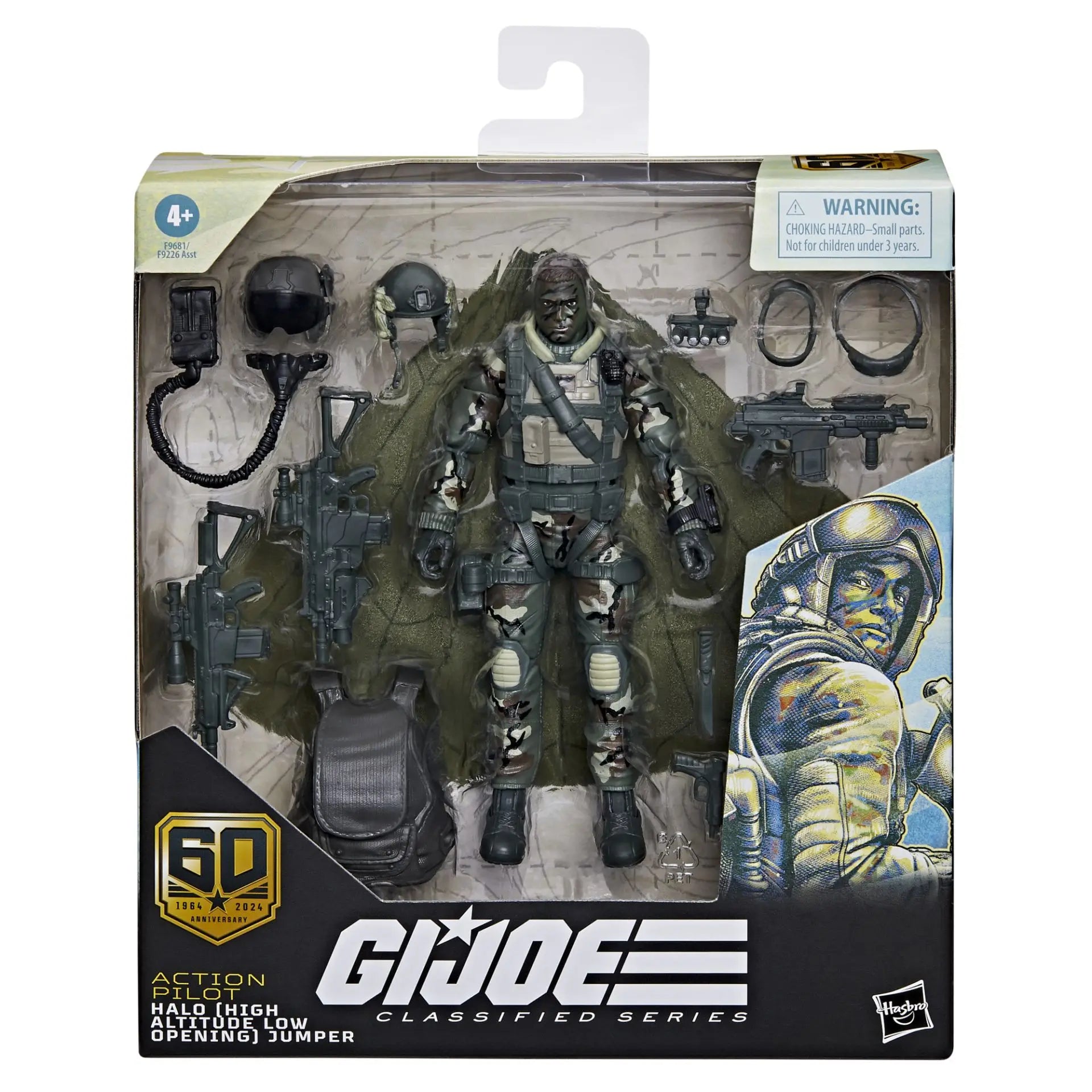 G.I. Joe Classified Series 60th Anniversary Action Pilot Halo High Altitude Low Opening Jumper Marine Sniper 6inch Action Figure