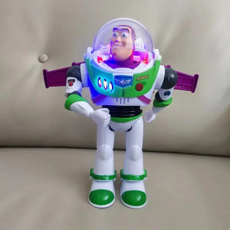 Disney Toy Story  Buzzlightyear Cartoon Figure Model Toys Pixar Electric Walking Light Robot Doll Action Doll Kids Birthday Gift