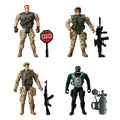1:18 Army Men Soldier Police Fireman Explorer Hunter Action Figures Playset Military Terrorist SWAT Team Toys For Kid Boy Gifts