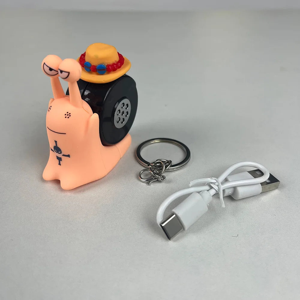 Anime One Piece Den Den Mushi Model Toys Cartoon Luffy Sabo Ace Snail Shaped Phone Can Sound Recording Toys for Children Gifts