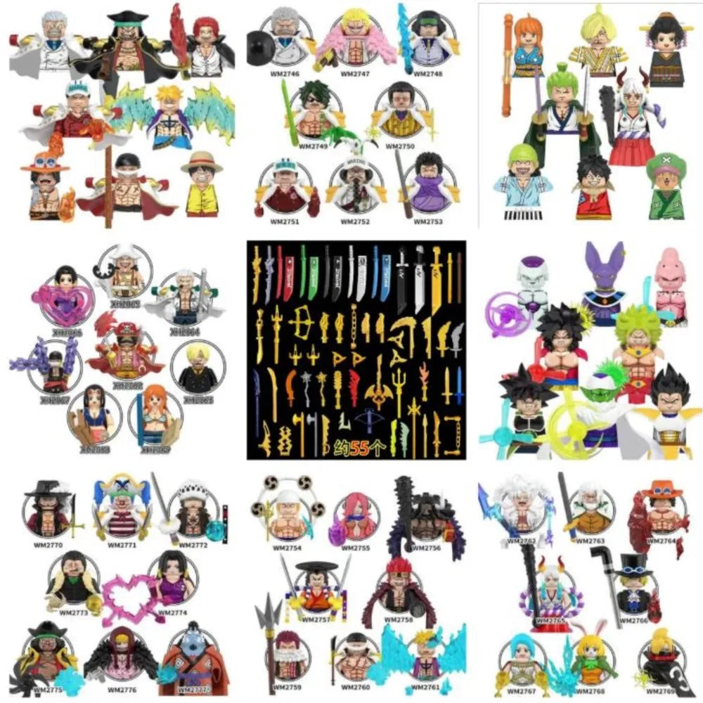 One Piece OP Luffy Sanji Zoro Nami Ace Monkey·D·Garp Anime Mini Man Figure