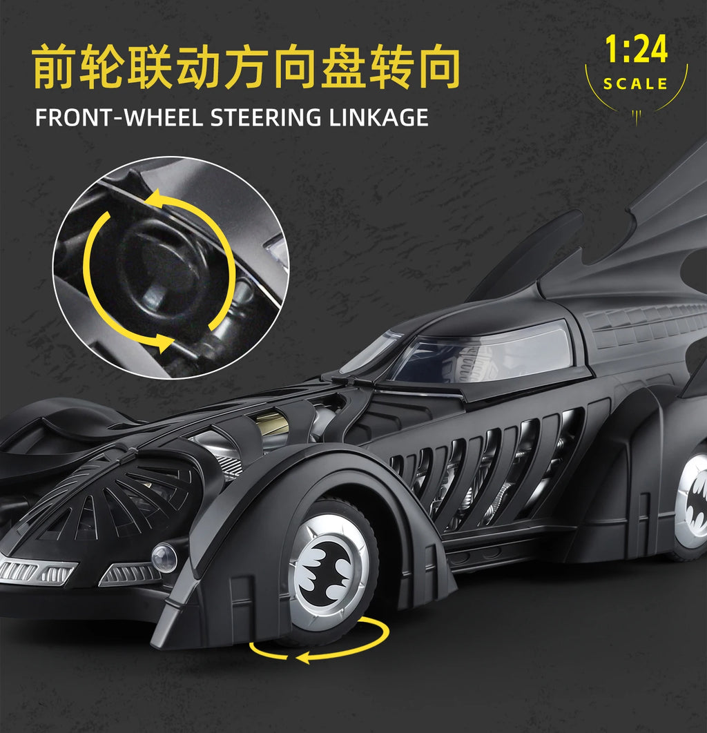 Spray 1:24 Batmobile 1955 1989 Tumbler Alloy Metal Diecast Model Car The Dark Knight Trilogy Sound Light Ornaments Birthday Gift