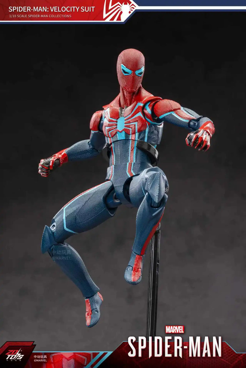 Marvel Avengers Spider-Man Speed Suit Action Figure Toy Display Case Poseable Model Figurine Collectible Birthday Gift