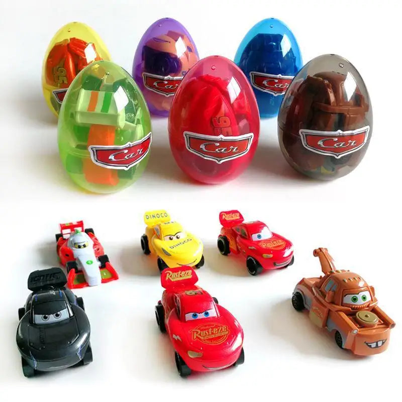 Disney Pixar Cars Anime Figures PVC McQueen Cruz Ramirez Model Racing Cars Funny Deformed Egg Toys For Kids Boy Gift