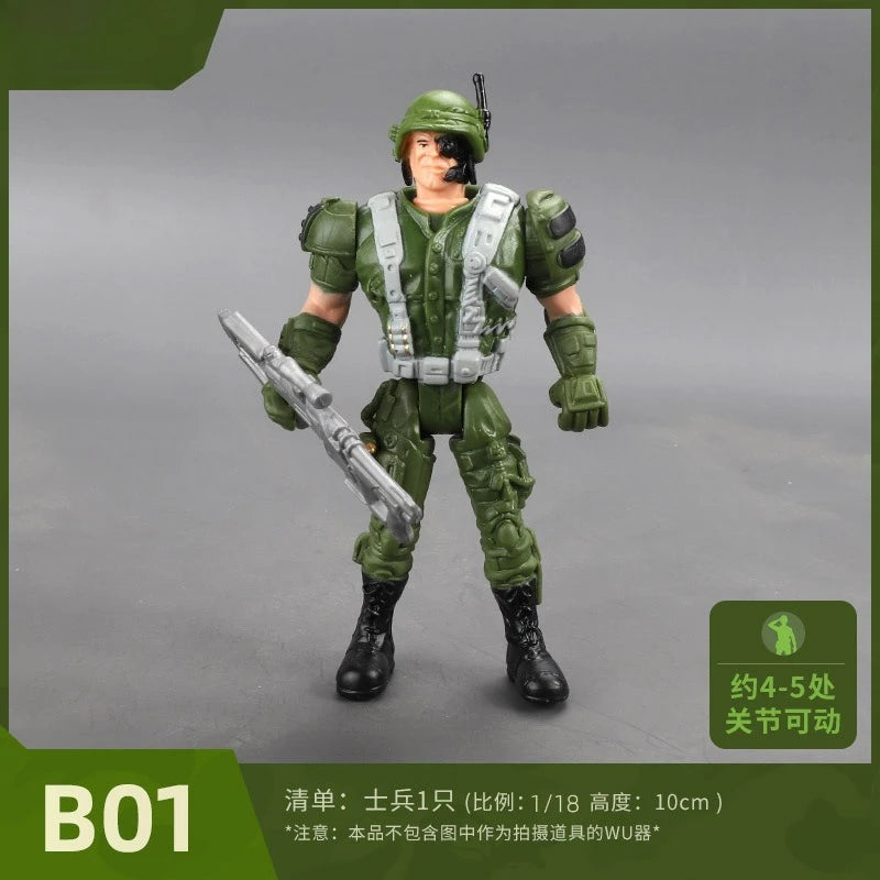 10cm Army Men Soldier With Movable Joints Action Figures Playset Military Terrorist SWAT Team Toys For Kid Boy Gifts