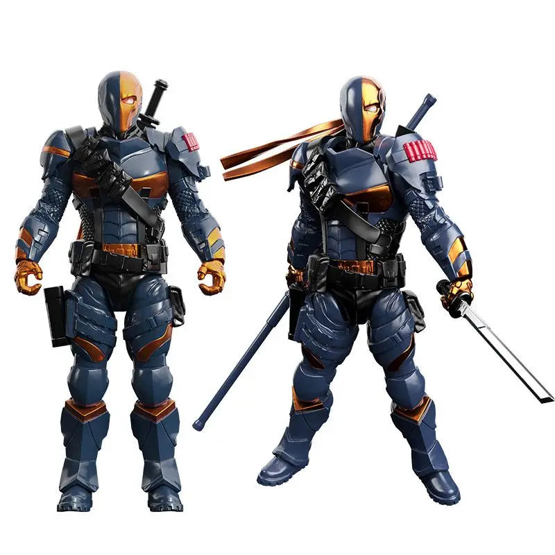 F5 ROUNDD CULTURE Batman: Arkham Knight Deathstroke Red Hood Anime Figure Blind Box Assemble Movable Model Toys Collection Gifts