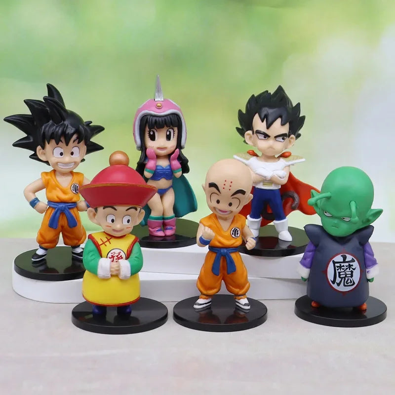 Anime Dragon Ball Son Goku Vegeta Kuririn Tien Shinhan Piccolo PVC Action Figure Set Statue Collection Model Kids Toys Doll Gift