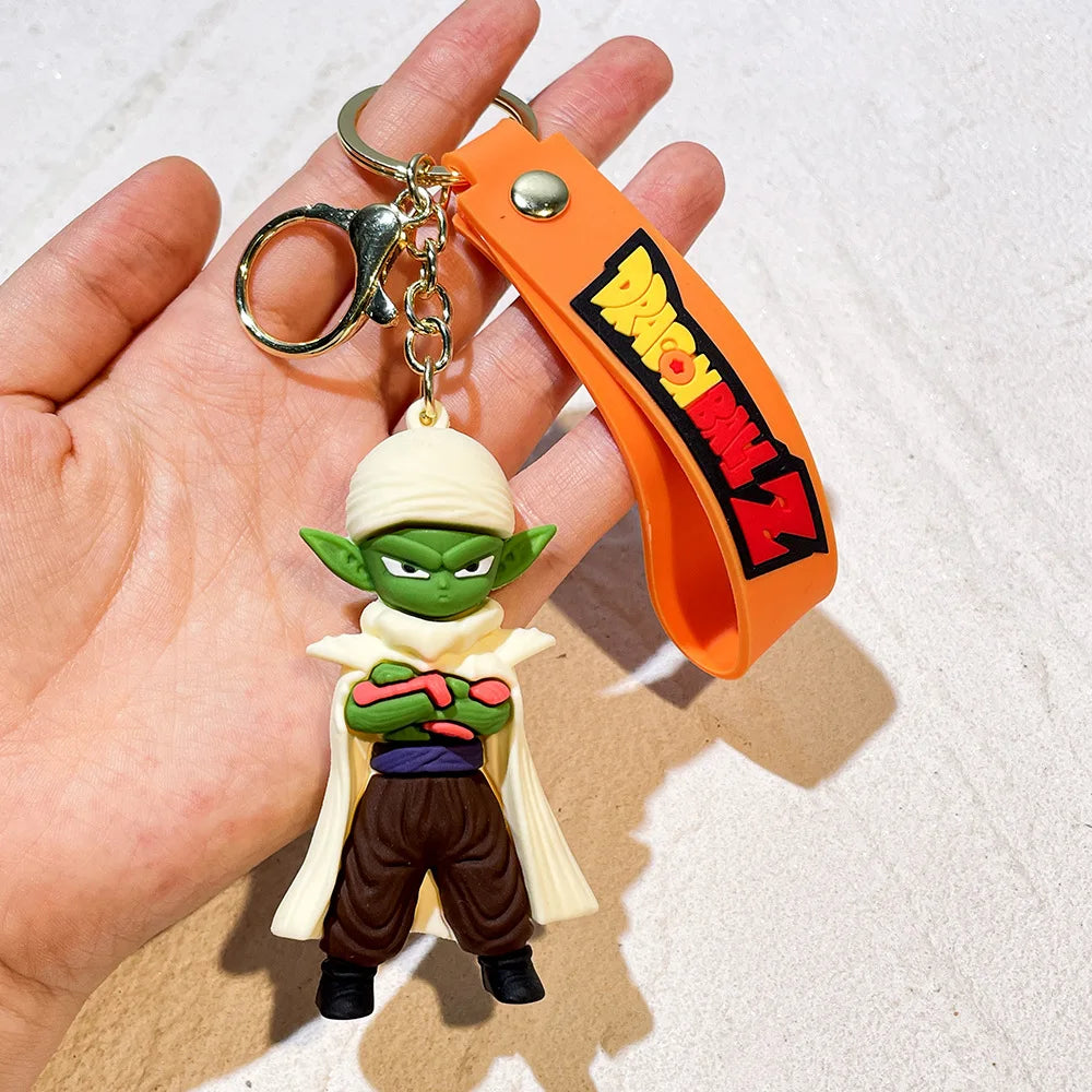 Anime Dragon Ball Keychain Fashion Jewelry Son Goku Vegeta Piccolo Action Figures Key Ring for Men Women Bags