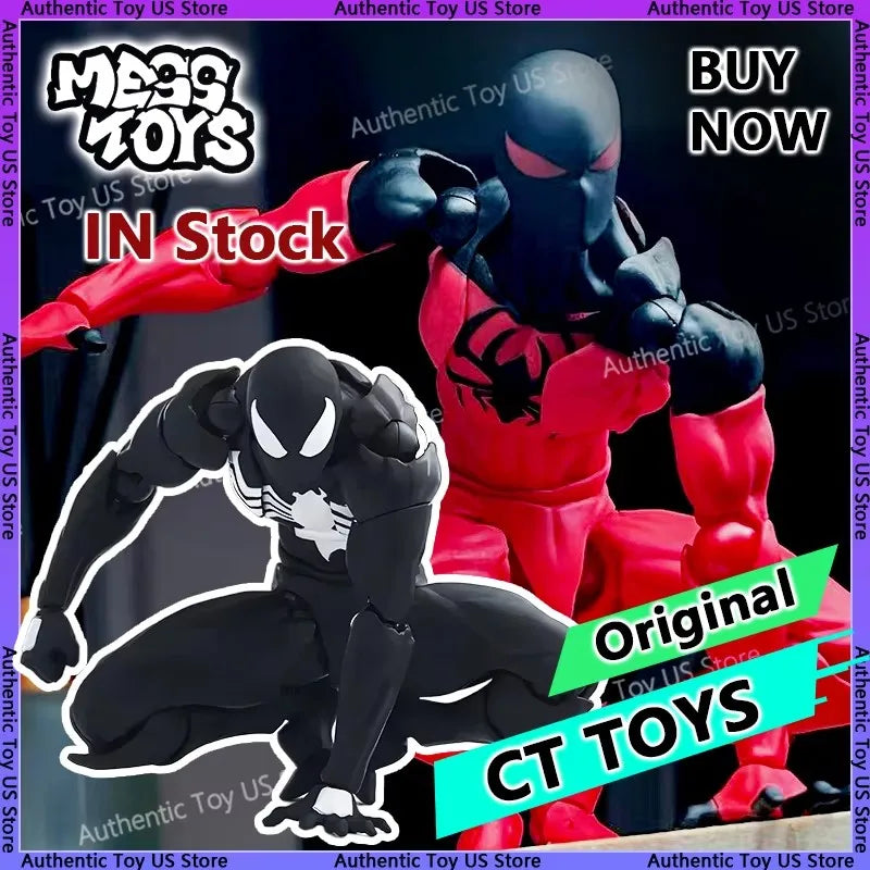 Mess Toys Spider Man Symbiote Spiderman Messtoys Black Suit Neighbor Scarlet Spider Anime Action Figure Gifts Toys