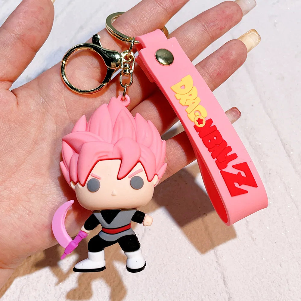 Anime Dragon Ball Keychain Fashion Jewelry Son Goku Vegeta Piccolo Action Figures Key Ring for Men Women Bags