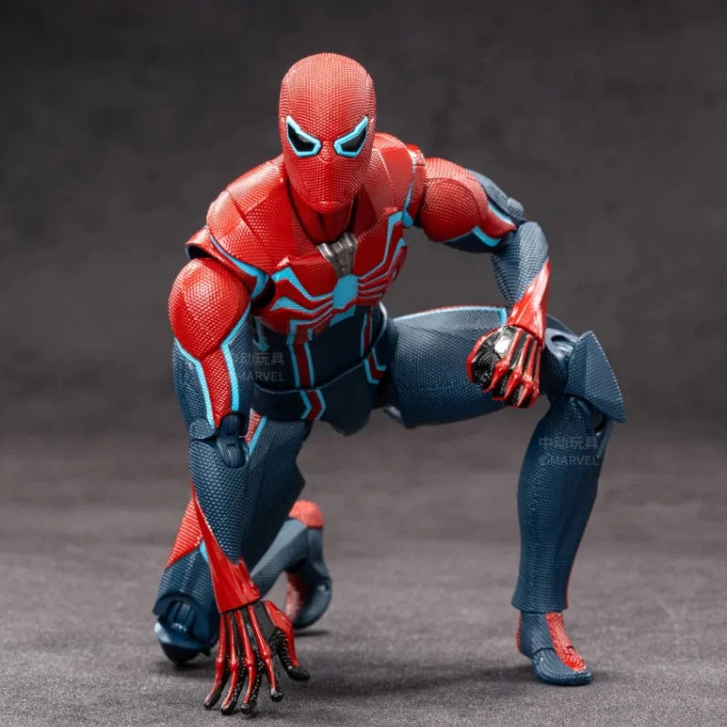 Marvel Avengers Spider-Man Speed Suit Action Figure Toy Display Case Poseable Model Figurine Collectible Birthday Gift