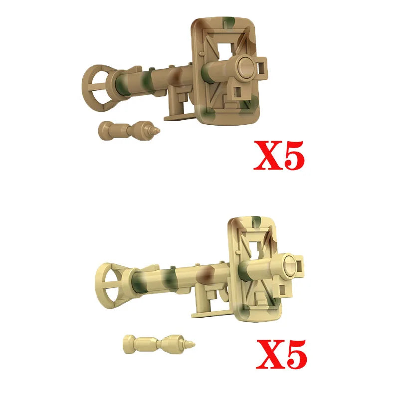 5/10 WW2 Soldier Weapons Building Block Two-color Printing Machine Rifle Submachine Sniper Guns Military Accessories Bricks C238