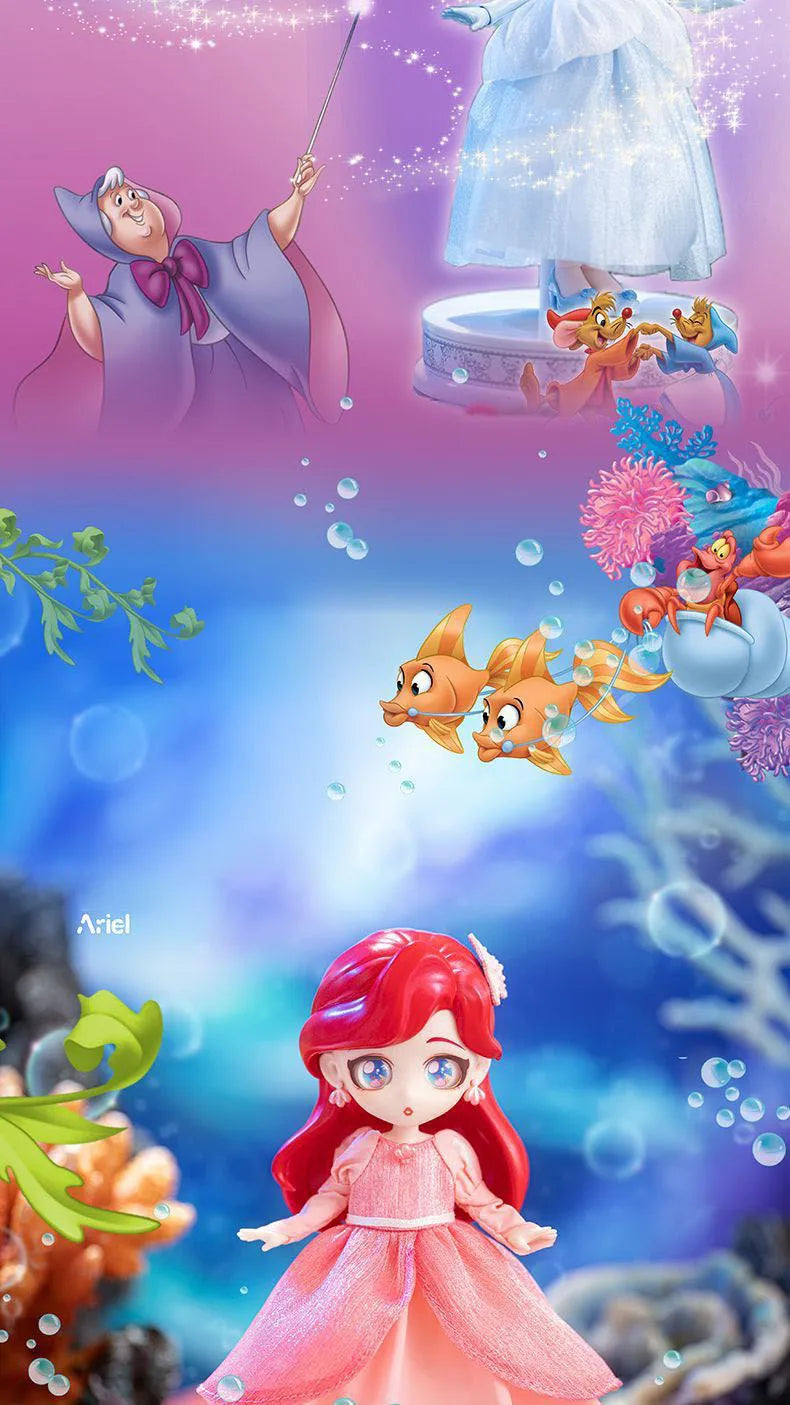 Disney Frozen Q Posket Action Figure Toys Cute Jointed Doll Elsa Snow White Belle Ariel Princess DIY Kids Girl Toy Birthday Gift