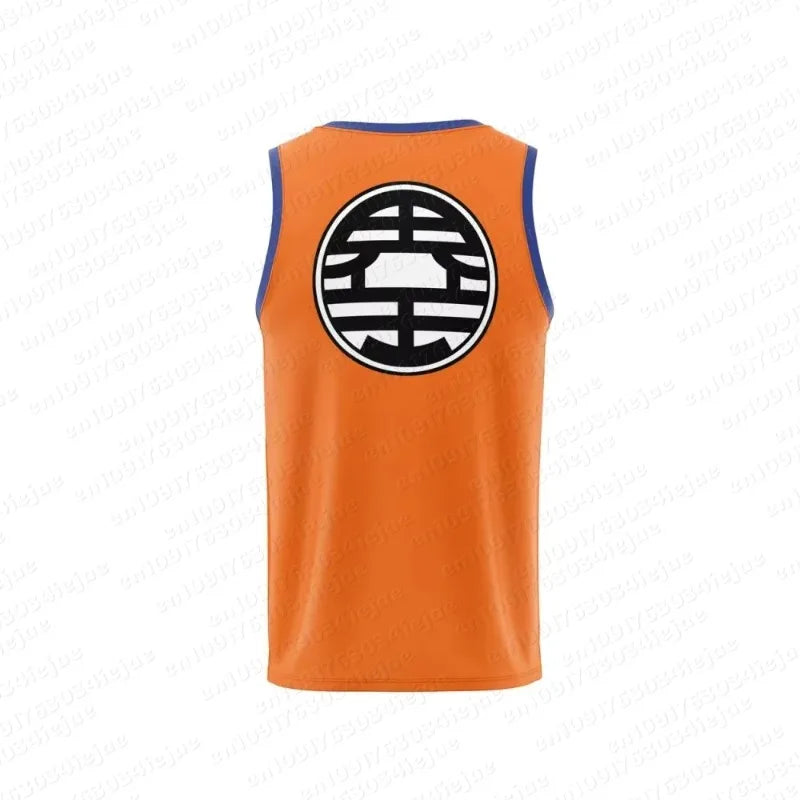 2026 Summer Dragon Ball Goku Oversized Anime Print Men's Sleeveless T-Shirts Workout Vest Summer Quick-dry Lightweight