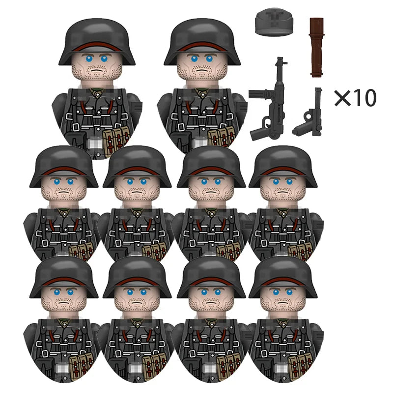 Boy Toys War II Army Soldiers Mini Military Weapons Model Small Particles Building Blocks Suits Childrens Birthday Gifts