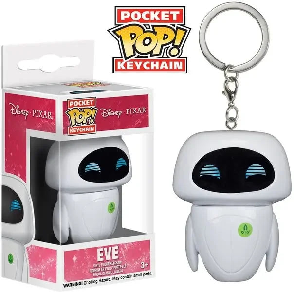 FUNKO Disney Pixar Movie Anime Keychain Figure Toys EVE & WALL-E Vinyl Figure Action Pocket Keychain Collection Doll Model Toys