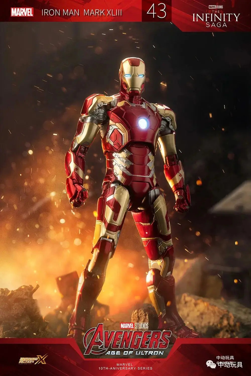 ZD Original Iron Man MK30 Blue Steel 1/10 Iron Patriot MK3 Marvel legends War Machine 10th Anniversary Action Figure Model Gift