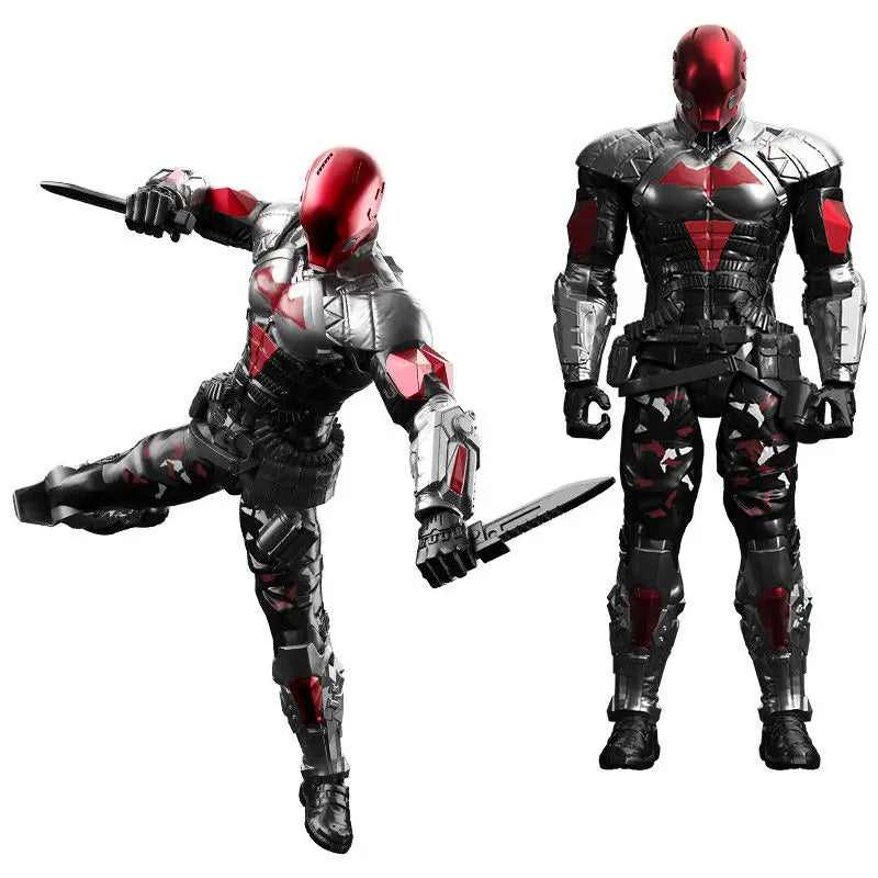 F5 ROUNDD CULTURE Batman: Arkham Knight Deathstroke Red Hood Anime Figure Blind Box Assemble Movable Model Toys Collection Gifts