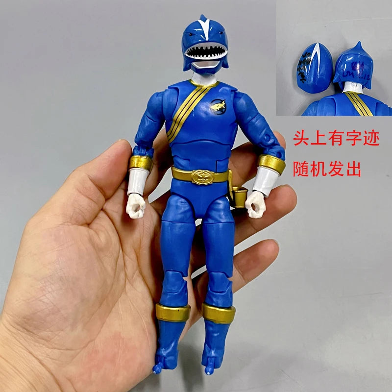 Hasbro Power Rangers Blue Ranger 6-Inch Genuine Bulk Cargo with Handwriting On Top of The Head Model Doll Action Figure