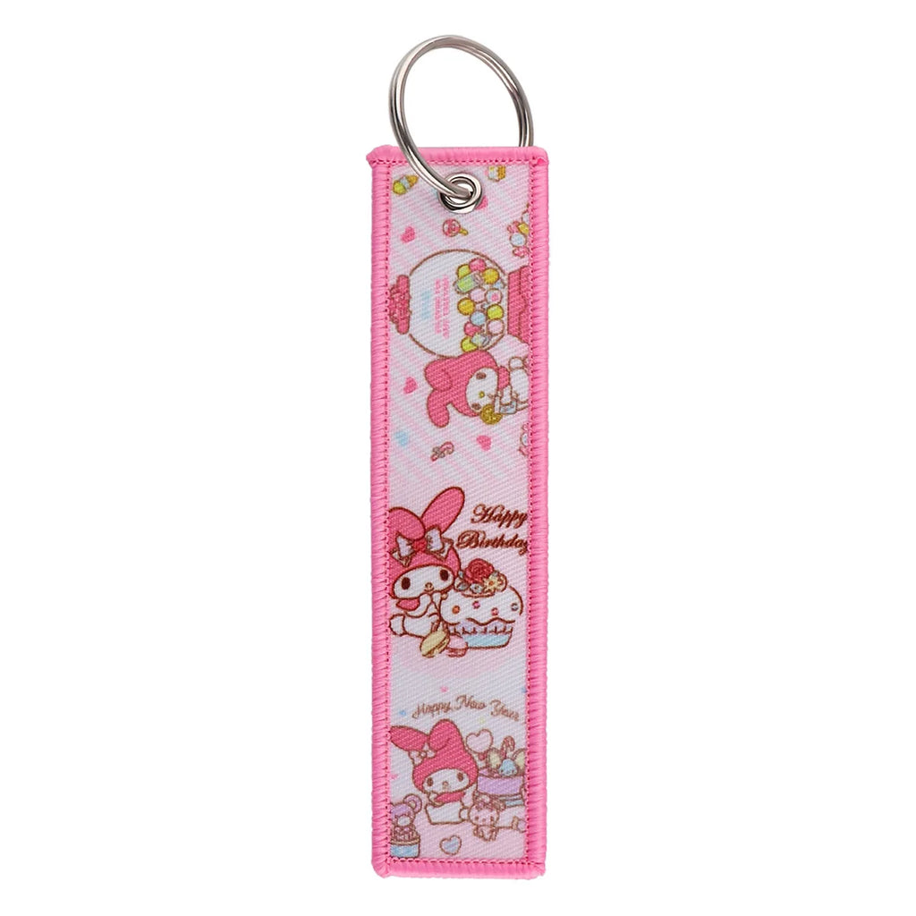Sanrio Hello Kitty Melody Kuromi Embroidery KeyChain Key Tag Cars Backpack Chaveiro Keychain Keyring Accessories Toy Gift