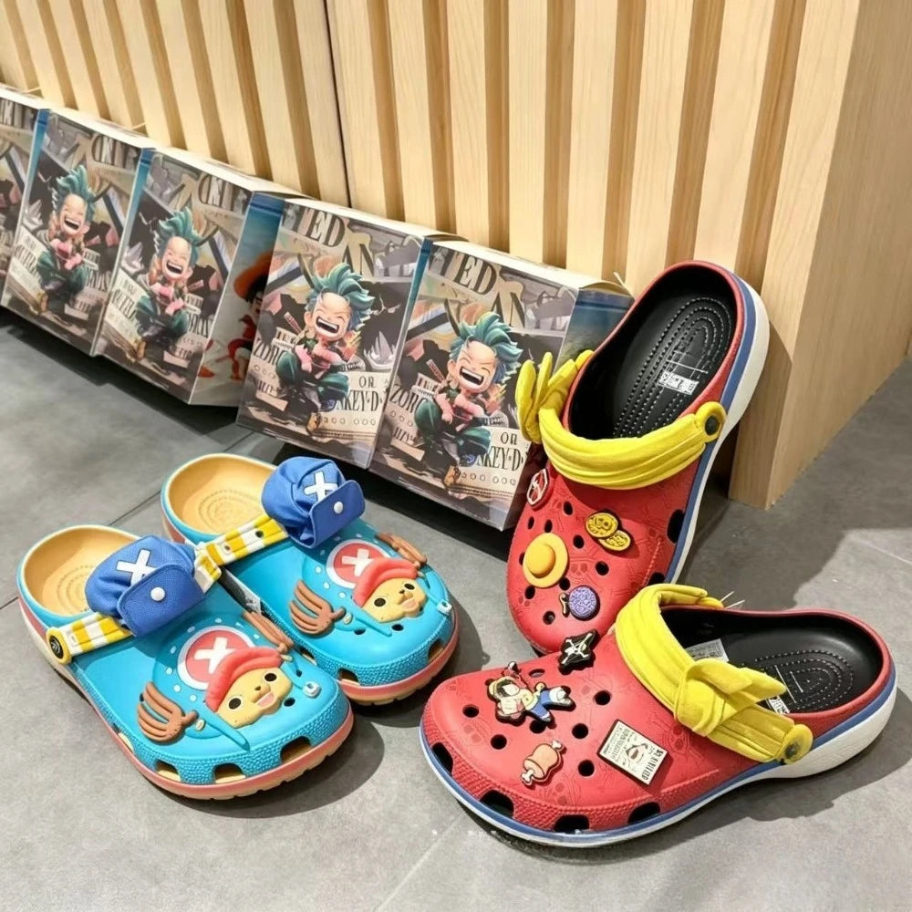 ONE PIECE Luffy Slippers Outdoor Travel Beach Sandals Men Non-Slip Home Shoes Slipper Chopper Cartoon Sasuke Cave Shoes