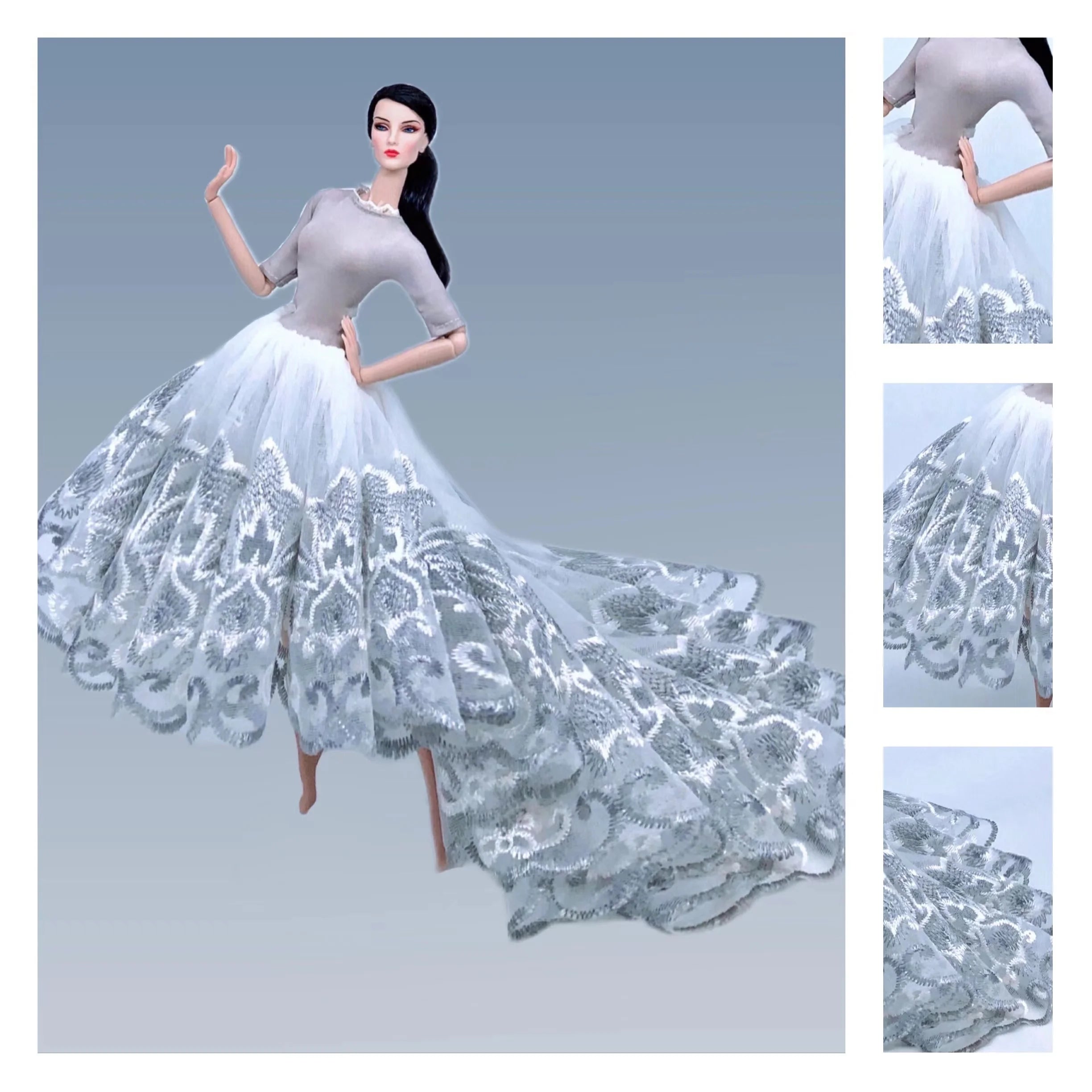 Wedding dress for barbie doll