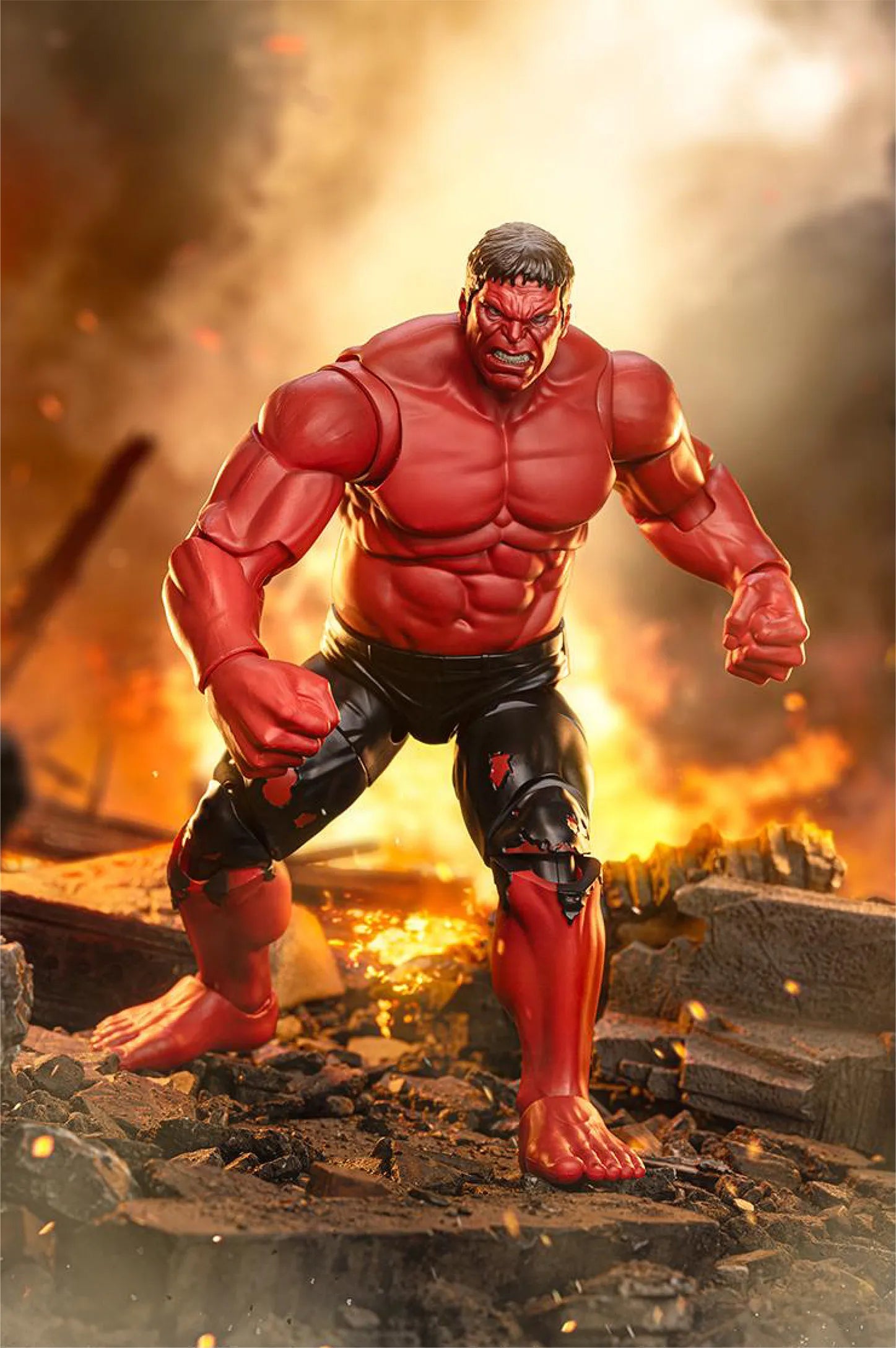 Zd Toys Red Hulk Action Figure Articulated Joints Collectible Model Replaceable Head Hands Gift For Adult Collector In Stock