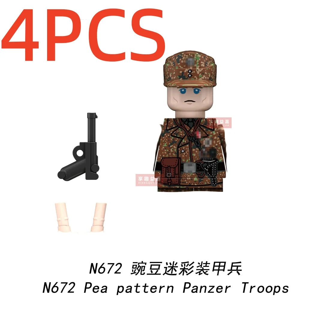 Boy Toys War II Army Soldiers Mini Military Weapons Model Small Particles Building Blocks Suits Childrens Birthday Gifts