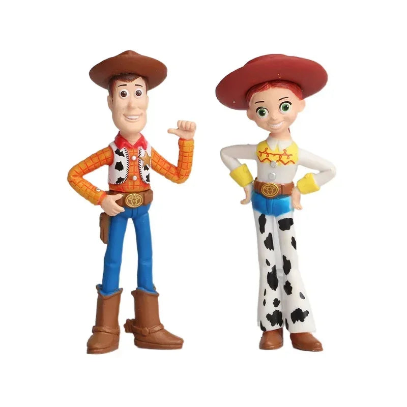 7PCS Disney Toy Story 4 Action Figure Toys Woody Jessie Buzz Lightyear Forky Pig Bear Cosplay Model Doll Figurine Kids Gifts