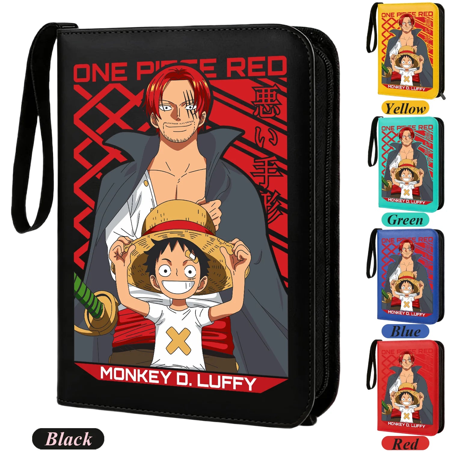 ONE PIECE Card Album Anime Collectible Book Binder 4 Card Slot Collectible Game Cards Binder Holder Zipper Gifts Toys
