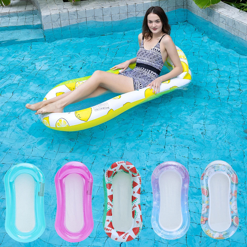 Rooxin Inflatable Water Hammock Floats Bed Swim Ring Tube Swimming Pool Mattresses Sleeping Bed Beach Lounger Chair