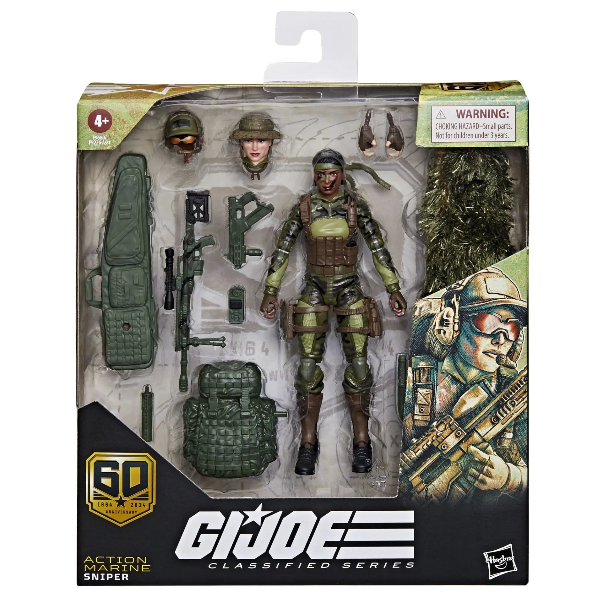G.I. Joe Classified Series 60th Anniversary Action Pilot Halo High Altitude Low Opening Jumper Marine Sniper 6inch Action Figure