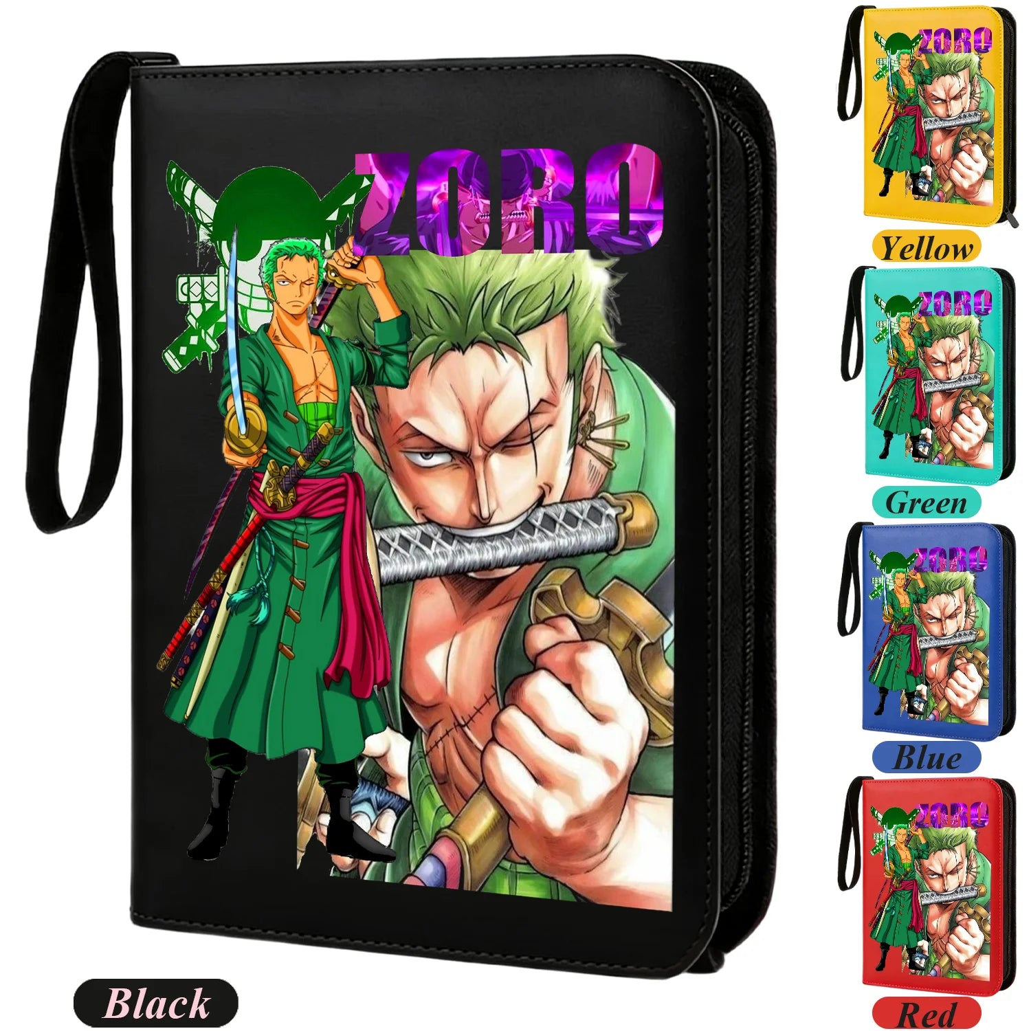 ONE PIECE Card Album Anime Collectible Book Binder 4 Card Slot Collectible Game Cards Binder Holder Zipper Gifts Toys