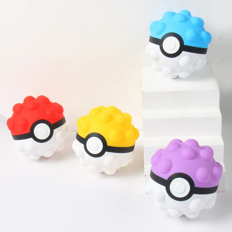 Pokemon Decompression Toys 6styles Cute Poke Ball Pinching Chronic Rebound Toys Small Unzip Ball Portable Play Children Gifts
