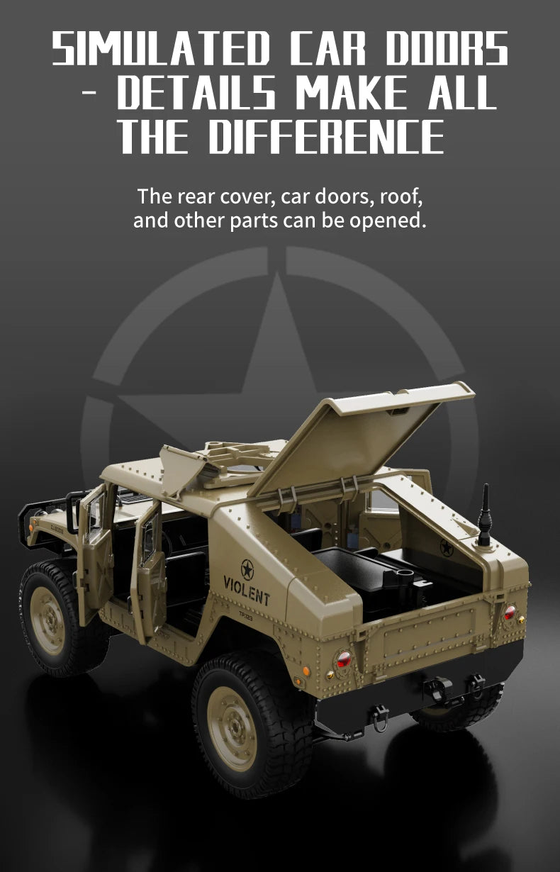 JHD For JJRC C8835 RC Car Simulation 4x4 All-terrain 2.4G Off-road Climbing Electric Truck with LED Light  With Spare Battery