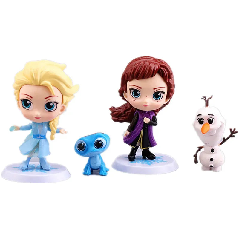 4Pcs Frozen Action Figures Set Princess Elsa Anna Fire Spirit Olaf Model Toys Collection Decoration Gift Toys For Kids