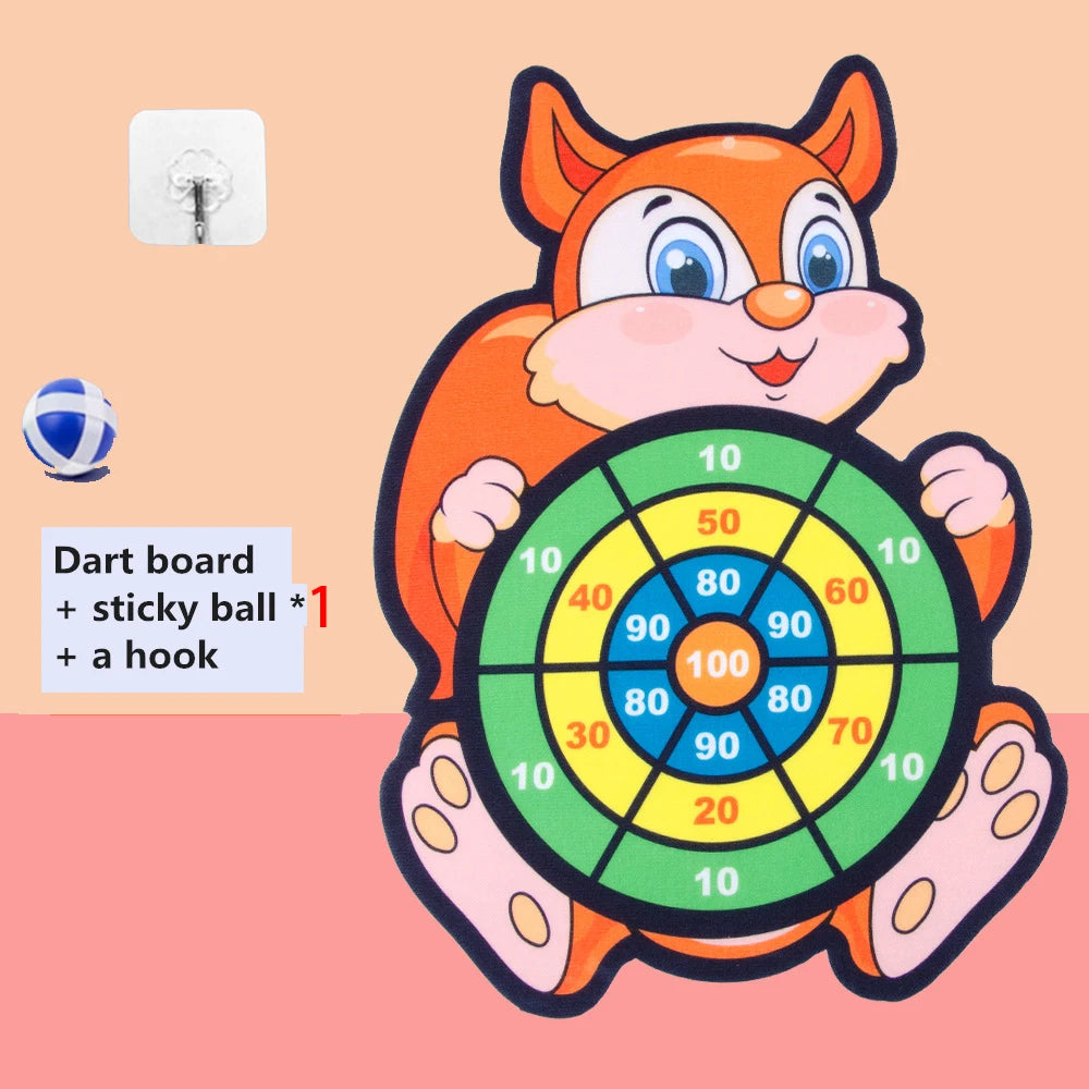 Child Montessori Toys for Kids Cartoon Animal Dart Board Sticky Ball Family Interactive Educational Toys Baby