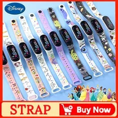 Disney Frozen Digital Kids' Watches Anime Figures LED Luminous Watch Touch Waterproof Electronic Sports Watch Kids Birthday Gift