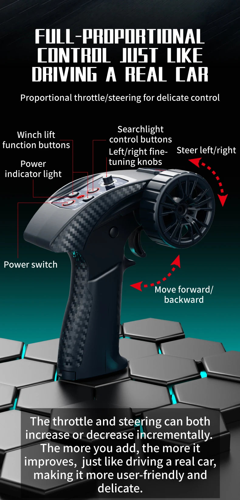 JHD For JJRC C8835 RC Car Simulation 4x4 All-terrain 2.4G Off-road Climbing Electric Truck with LED Light  With Spare Battery