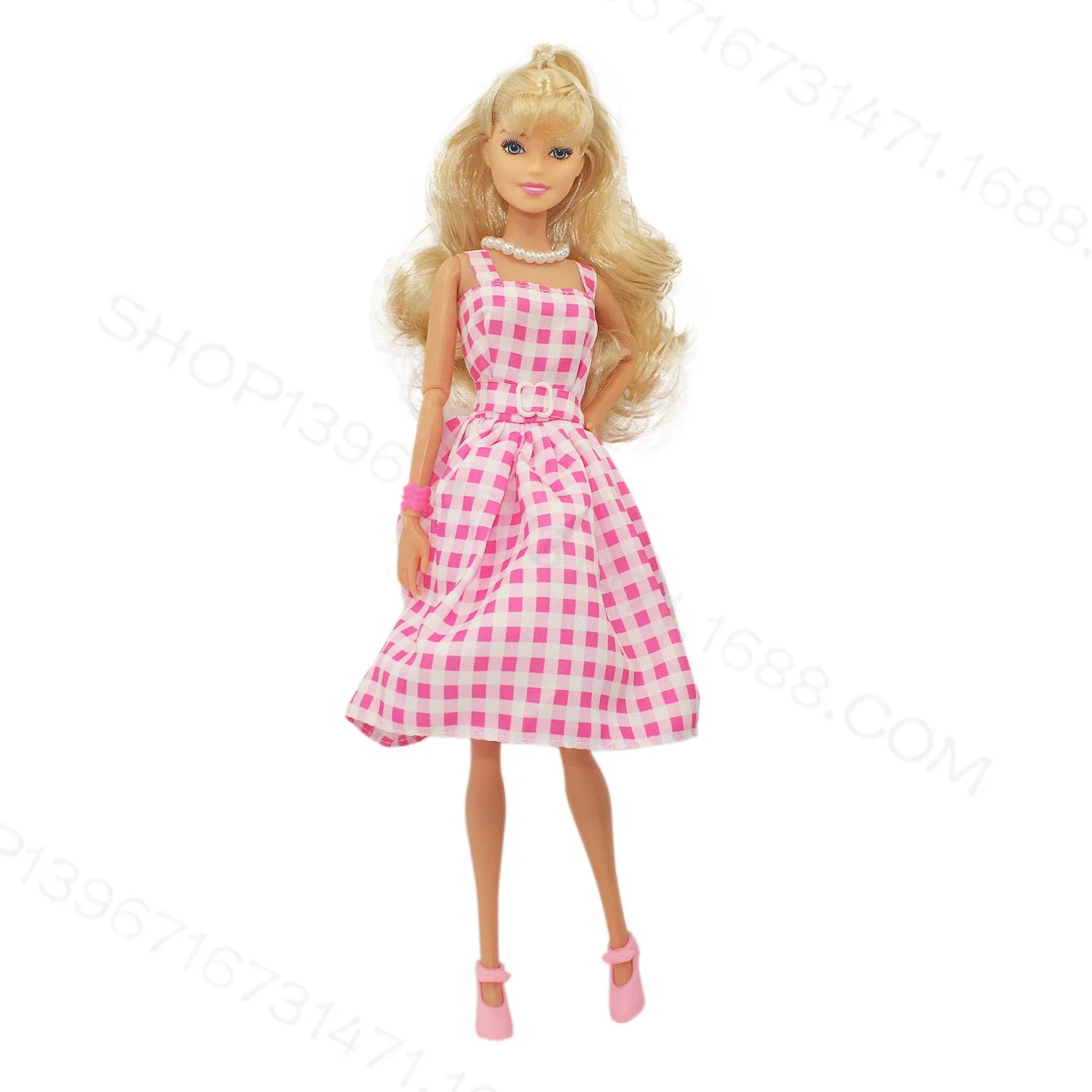 Pink Plaid Dress Doll 11.5 Inch 30cm Ken Barbie The Movie Barbie Perfect Day Toys for Girls Christmas Birthday Gifts Without Box