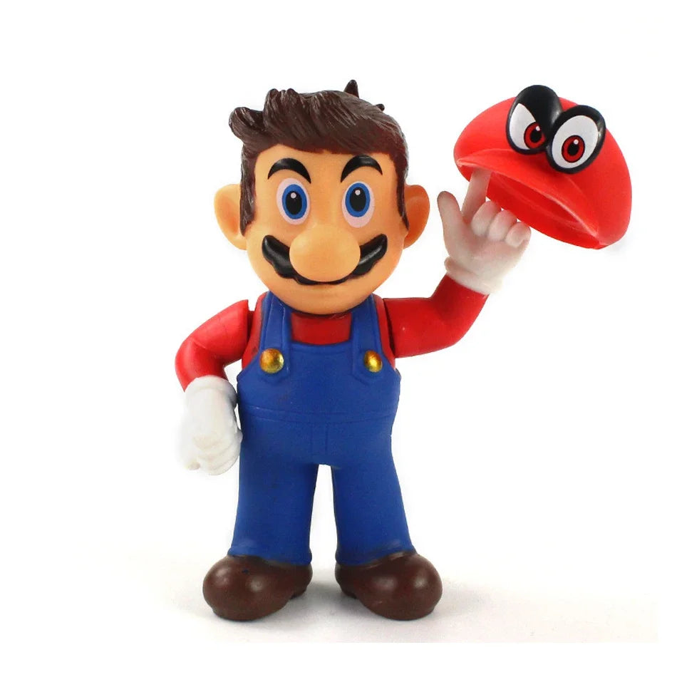 Super Mario Bros Cartoon Dolls Model Birthday Gift Anime Figures Luigi Yoshi Mario Creative Collectible Model Toys